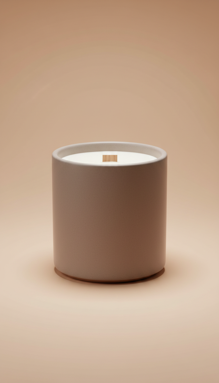 Eucalyptus-Scented Soy Candle in Glass Vessel