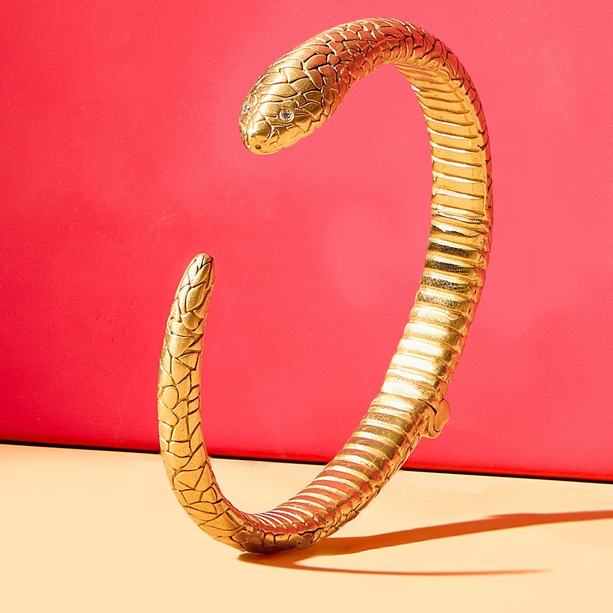 Julie Vos Snake Cuff, Gold