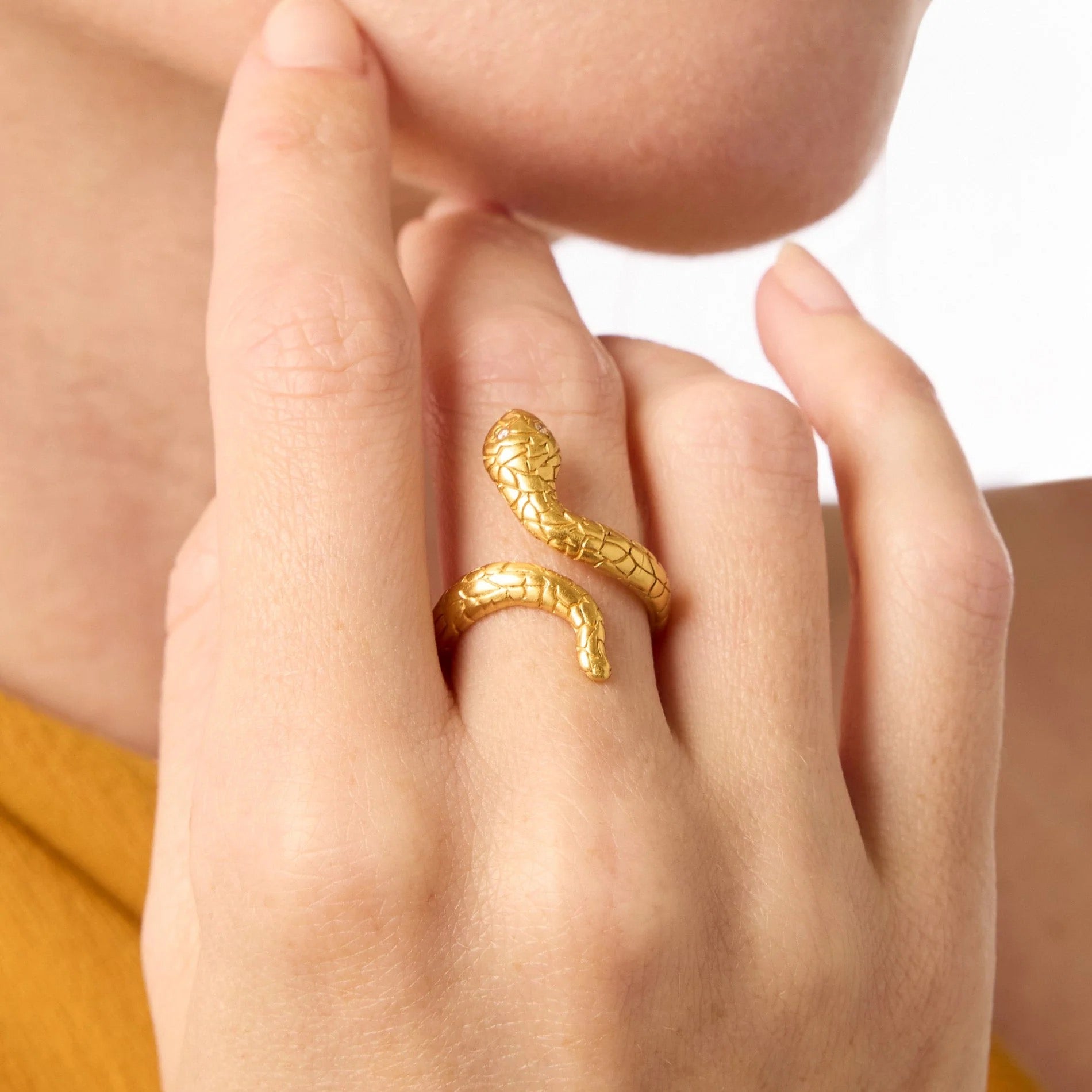 Julie Vos Snake Ring, Gold